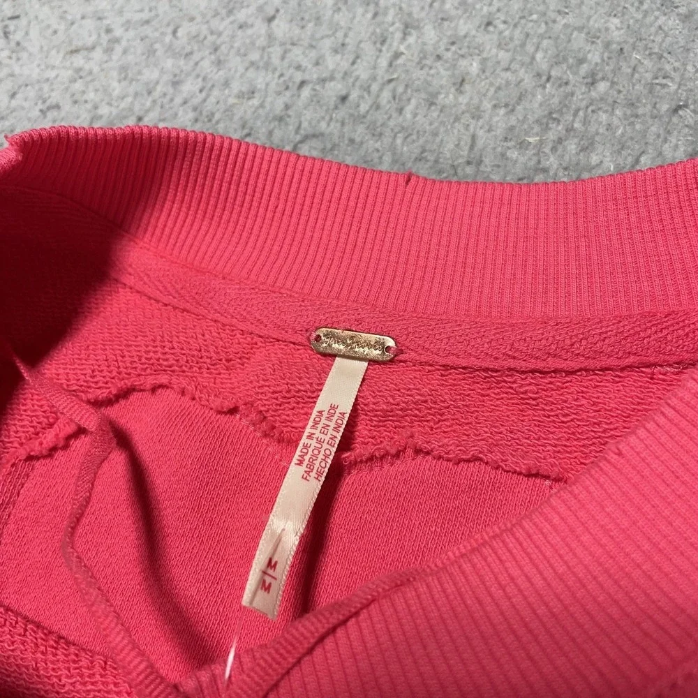 Free People‎ Sweater Dress Womens Medium Pink Colorblock Trapeze Knit OB1654405
